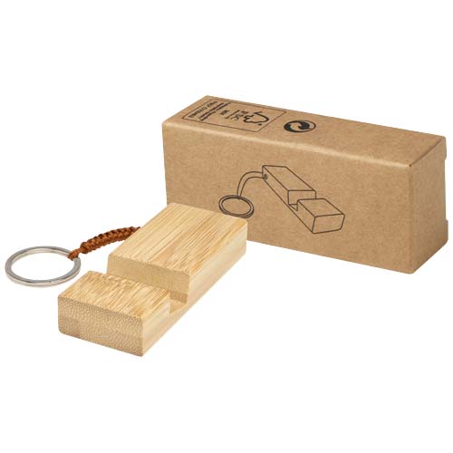 Bosona Bamboo Phone Holder With Keychain