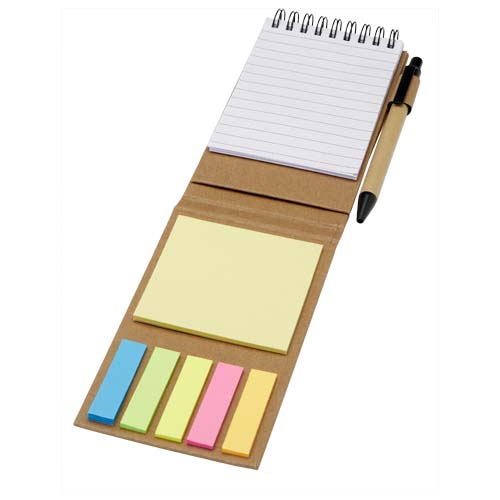 Flipper Sticky Notepad With Ballpoint Pen (black Ink)
