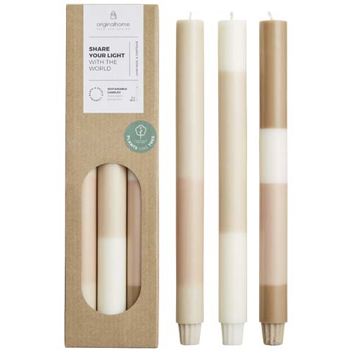 Originalhome Layered Limestone Candles - Set Of 3